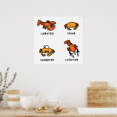 Hummer + Krabbe Poster (Küche)