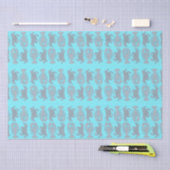 Hummer Krabben Muster Blau Seidenpapier (Handwerk)