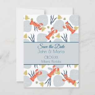 Hummer Krustentier Strand Sanddollars Botanisch  Postkarte