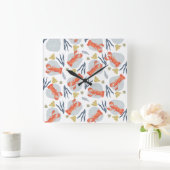 Hummer-Krustentiere Sand Dollars Quadratische Wanduhr (Zuhause)