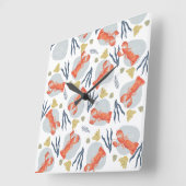 Hummer-Krustentiere Sand Dollars Quadratische Wanduhr (Winkel)