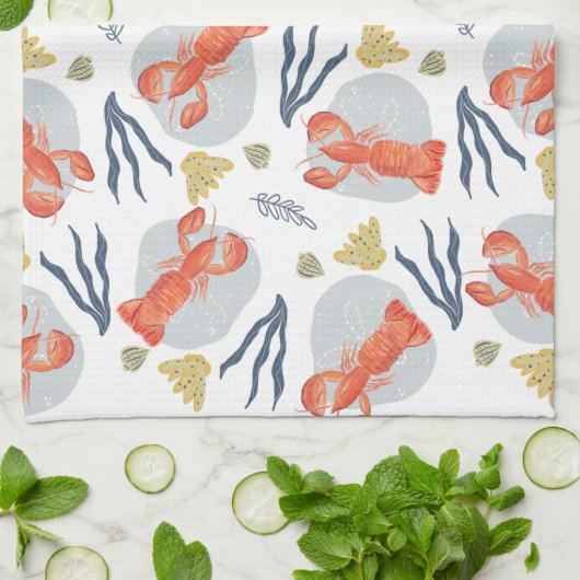Hummer-Krustentiere SandDollars Geschirrtuch (Gefaltet)