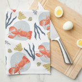 Hummer-Krustentiere SandDollars Geschirrtuch (Viertel Falte)