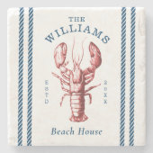 Hummer-Küste Seaside Beach House Steinuntersetzer (Vorderseite)