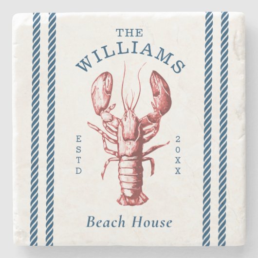 Hummer-Küste Seaside Beach House Steinuntersetzer (Vorderseite)