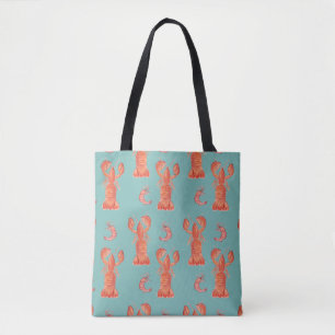 Hummer Languste Wasserfarbe Handgemaltes Muster Tasche