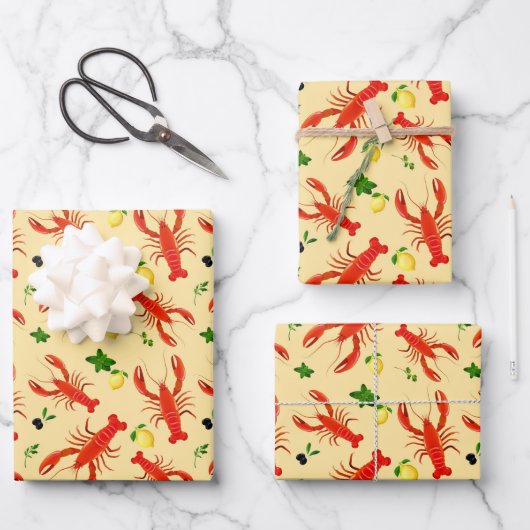 Hummer Lemons Olebt farbenfroh Geschenkpapier Set (Vorderseite)