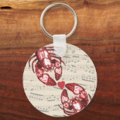 Hummer-Liebe Musikalische Noten mit Herz Schlüsselanhänger (Vorderseite)