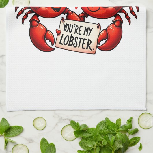 Hummer-Lieben Geschirrtuch (Gefaltet)