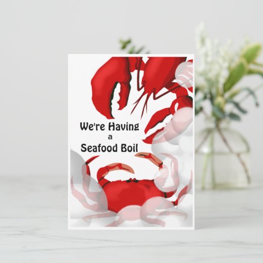 Hummer-Meeresfrüchte-Kräuterfest Einladung (Stehend Vorderseite)