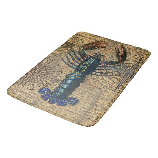 Hummer-Meeresfrüchte Maine Classic Ocean Badematte (Schrägansicht)