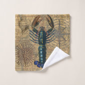 Hummer-Meeresfrüchte Maine Classic Ocean Badhandtuch Set (Waschlappen)