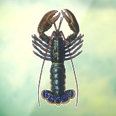 Hummer-Meeresfrüchte Maine Classic Ocean Fensteraufkleber (Blatt 3)