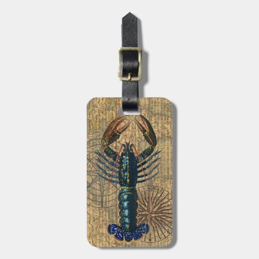 Hummer-Meeresfrüchte Maine Classic Ocean Gepäckanhänger (Vorderseite vertikal)