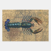 Hummer-Meeresfrüchte Maine Classic Ocean Geschenkpapier Set (Vorderseite)