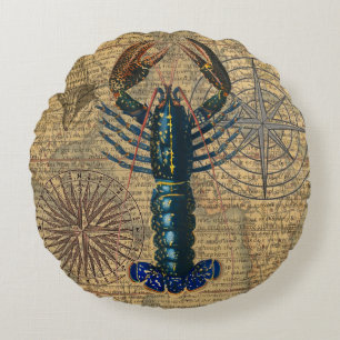 Hummer-Meeresfrüchte Maine Classic Ocean Rundes Kissen