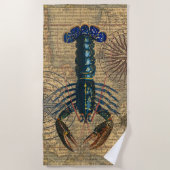 Hummer-Meeresfrüchte Maine Classic Ocean Strandtuch (Vorderseite)