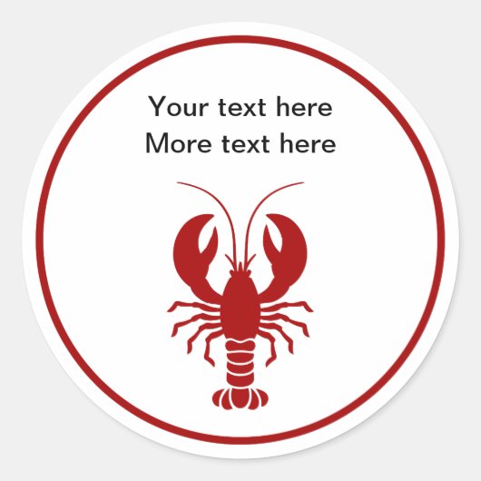Hummer Meeresfrüchte Runder Aufkleber (Vorderseite)