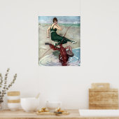 Hummer mit Banjo Serenading Beach Girl Poster (Küche)