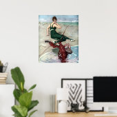 Hummer mit Banjo Serenading Beach Girl Poster (Heimbüro)