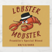 Hummer Mobster 🦞 weiträumiger Mit Augen Niedliche Bierflaschenetikett (Einzelnes Label)