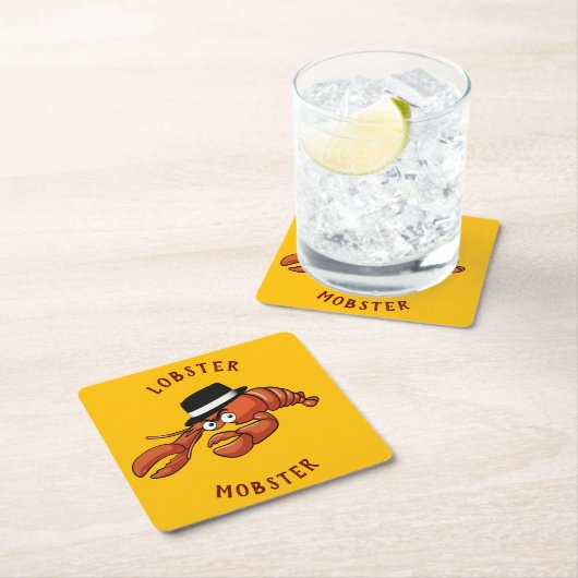 Hummer Mobster 🦞 weiträumiger Mit Augen Niedliche Rechteckiger Pappuntersetzer (Vor Ort)