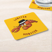 Hummer Mobster 🦞 weiträumiger Mit Augen Niedliche Rechteckiger Pappuntersetzer (angewinkelt)