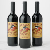 Hummer Mobster 🦞 weiträumiger Mit Augen Niedliche Weinetikett (Flaschen)