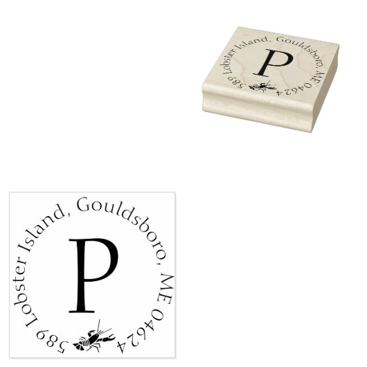 Hummer Monogramm-Rücksendeadresse Gummistempel (Stempel)