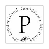 Hummer Monogramm-Rücksendeadresse Gummistempel (Prägung)