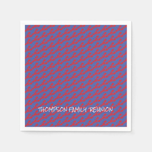 Hummer Muster Familie Wiedersehen Name Coastal Fun Serviette (Vorderseite)