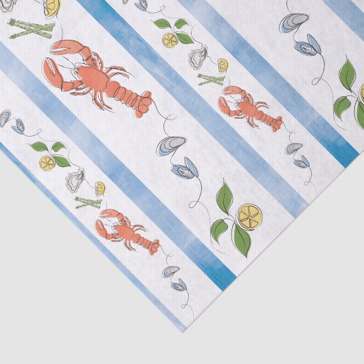 Hummer Nautische Meeresfrüchte Zitronenfrüchte Zit Seidenpapier (Ausschnitt)