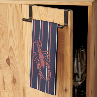 Hummer Navy Blue and Red Strier Fisherman Geschirrtuch