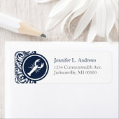 Hummer Navy Blue White Damask Beach Hochzeitsthema (Insitu)