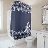 Hummer Ozean Blau und Weiß Badetuch Set Dusche Duschvorhang (Beispiel)