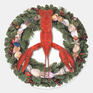Hummer Peace Christmas Wreath Sticker