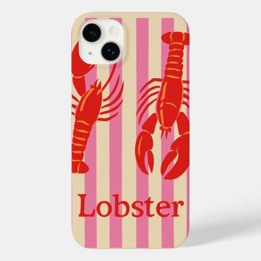 Hummer Pop Bold Krustentiere auf Candy-Streifen Case-Mate iPhone Hülle (Rückseite)
