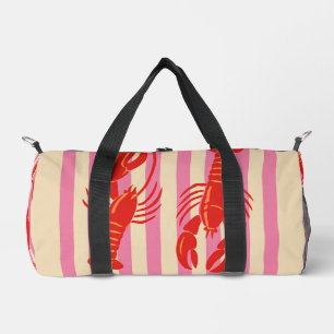Hummer Pop Fette Krustentiere auf Candy-Streifen Duffle Bag