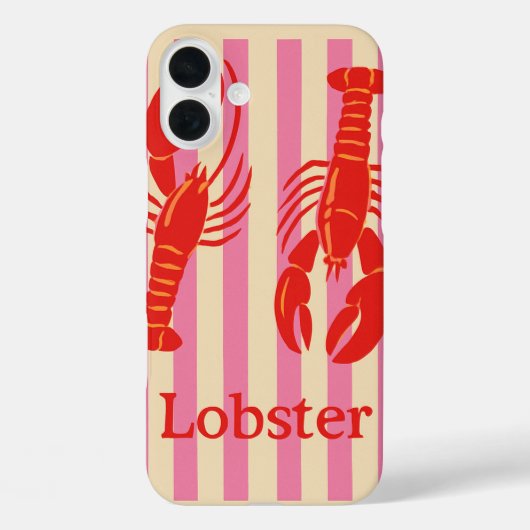 Hummer-Pop Krustentiere auf Candy Stripes Case-Mate iPhone Hülle (Rückseite)