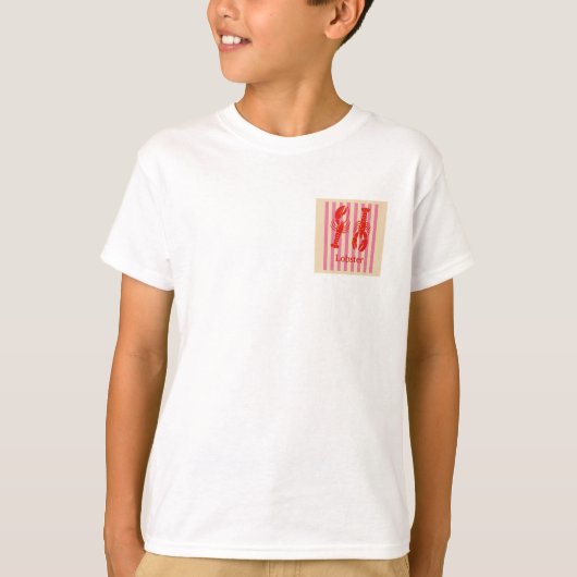 Hummer-Pop Krustentiere auf Candy Stripes T-Shirt (Vorderseite)