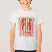 Hummer-Pop Krustentiere auf Candy Stripes Tri-Blend Shirt (Vorderseite)