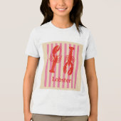 Hummer-Pop Krustentiere auf Candy Stripes Tri-Blend Shirt (Vorderseite)