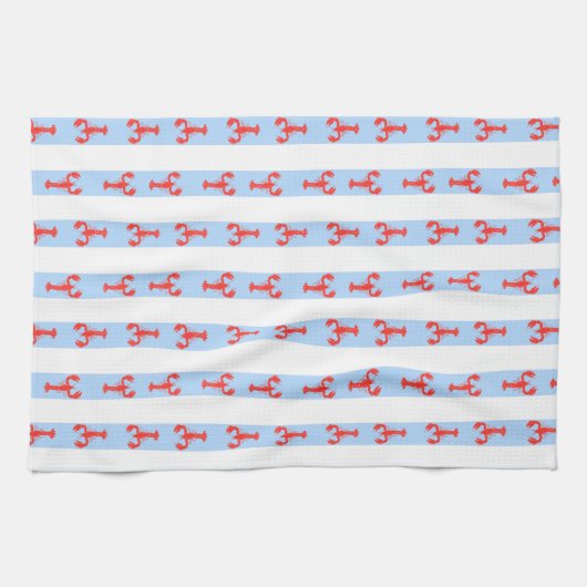 Hummer-Preppy an der Küste Geschirrtuch (Horizontal)