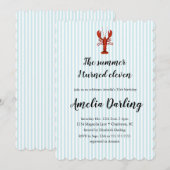 Hummer Preppy Blue Strip Sommer ich wurde Eleven Einladung (Vorne/Hinten)