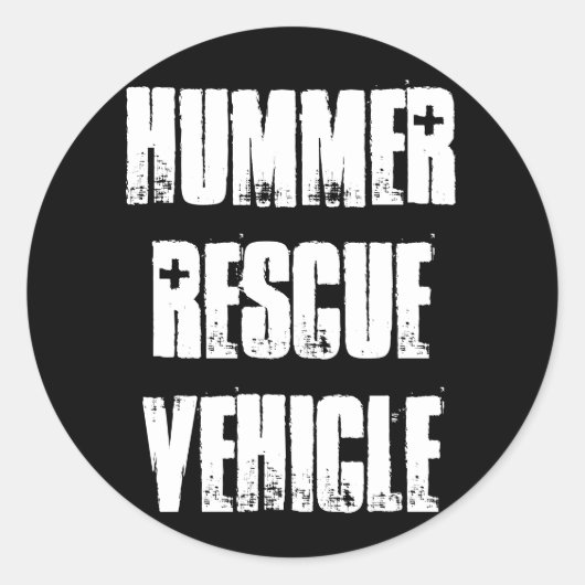 Hummer-Rettungsfahrzeug Runder Aufkleber (Vorderseite)