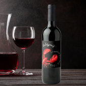 Hummer Roter Krabbenfisch Kohlenname Party Weinetikett