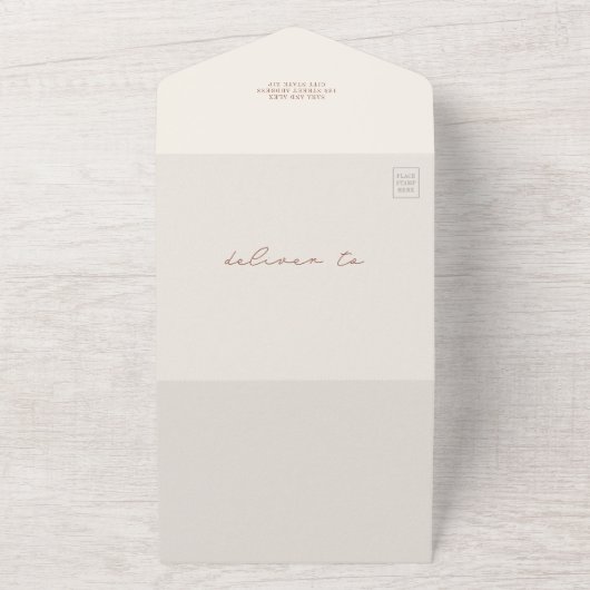 Hummer Rustic Beach Wedding Terracotta QR All In One Einladung (Außenbereich)