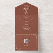Hummer Rustic Beach Wedding Terracotta QR All In One Einladung (Innen Boden)