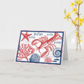 Hummer & Sea Life Card Karte (Gelbe Blume)