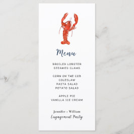 Hummer Seafood Party Menu Card Menükarte